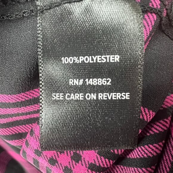 Torrid Shirt Womens 4XL Black Pink Plaid Short Sleeve Button Back Top Plus Size - Picture 13 of 15
